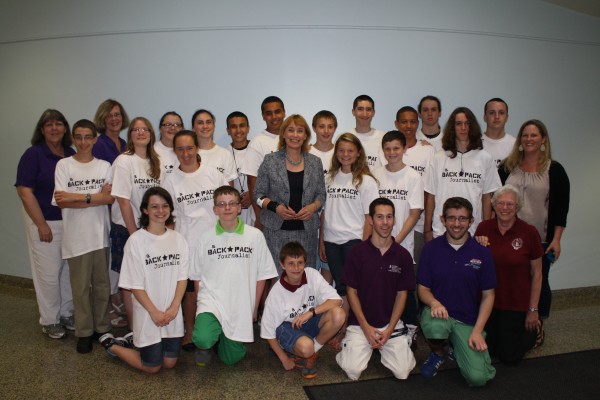 New Hampshire Governor Maggie Hassan stopped by to visit with the Backpackers at UNH