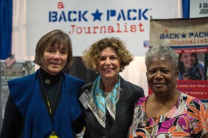 Linda Dennis, Mrs. Linda Odierno, "Mama" Lynch at AUSA booth for A Backpack Journalist