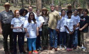 Senator Udall, Park Rangers with Backpack Journalist Youth - Military Kids!