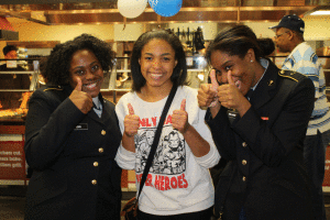 Elizabeth, Jenai, & Jazmine - all ROTC Decatur High School