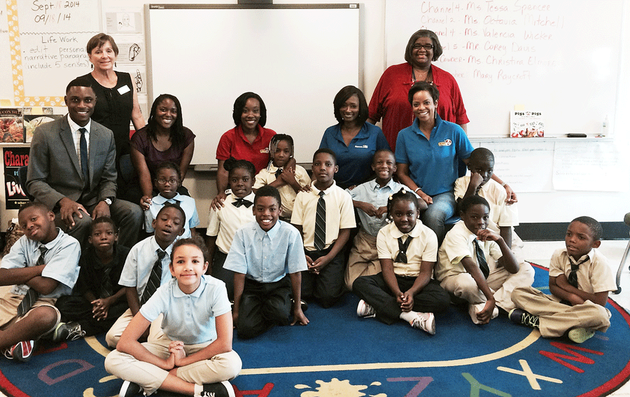 Ms. Fields' and her class, with Linda Dennis, A Backpack Journalist and members of the Low Country Association of Black Journalists