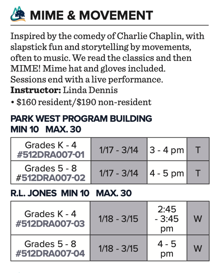 2023- Afterschool Classes are announced for Mount Pleasant, SC